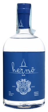 Venedik, İtalya - Mart 2020. Bir şişe Gin Herno 50 cl,% 40,5 Vol.