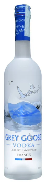 Venedik, İtalya - Mart 2020. Bir şişe Vodka Grey Goose 70cl,% 40 Vol.