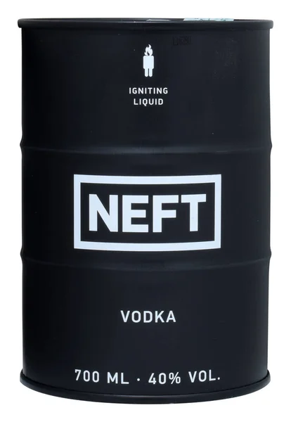 Venska Italien Mars 2020 Flaska Vodka Neft Black 70Cl Vol — Stockfoto