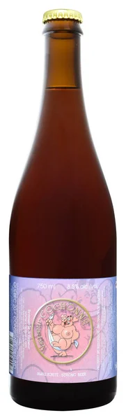 Venise Italie Mars 2020 Bouteille Bière Belge Vapeur Cochonnette 75Cl — Photo