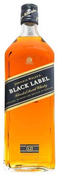 Venice Italy April 2020 Пляшка Віскі Віскі Johnnie Walker Black — стокове фото