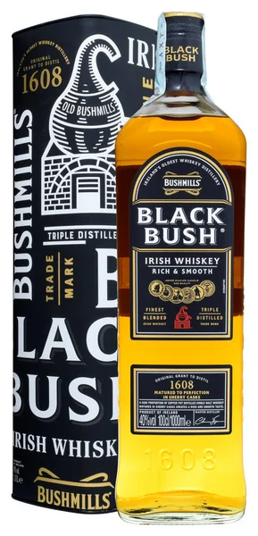 Venedik Talya Nisan 2020 Bir Şişe Rlanda Viskisi Bushmills Black — Stok fotoğraf