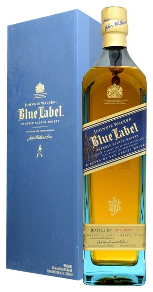 Venedik Talya Mayıs 2020 Bir Şişe Viski Johnnie Walker Blue — Stok fotoğraf