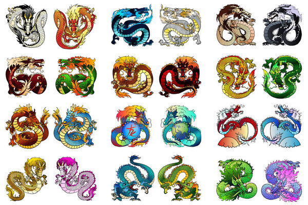 24-цветный азиатский дракон
