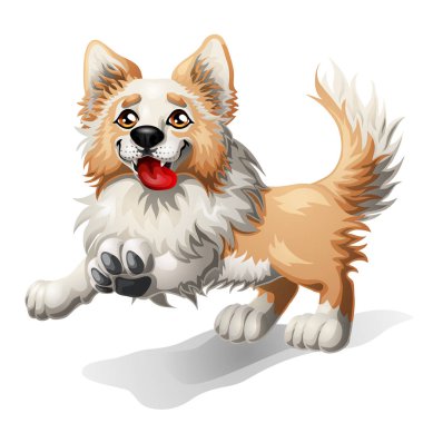 Bir köpeğin çalışan köpek yavrusu