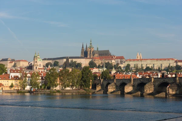 Pražský hrad - výhled na řeku Vltavu Stock Fotografie