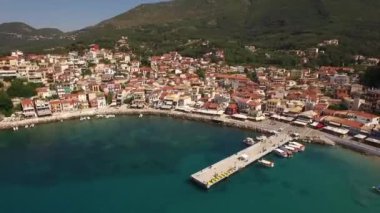 Parga Yunanistan Hava video kumsal ve liman ile