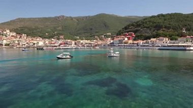 Parga Yunanistan Hava video kumsal ve liman ile