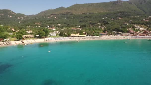 Luftbild Von Parga Griechenland Mit Schlägen — Stockvideo