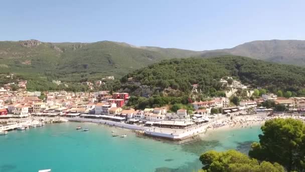 Vidéo Aérienne Parga Grèce Avec Beatch Port — Video