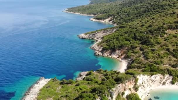 Flygvideo Från Stranden Gidaki Ithaca Grekland — Stockvideo