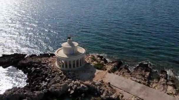 Luchtfoto Van Saint Theodor Lantern Argostoli Kefalonia Griekenland — Stockvideo