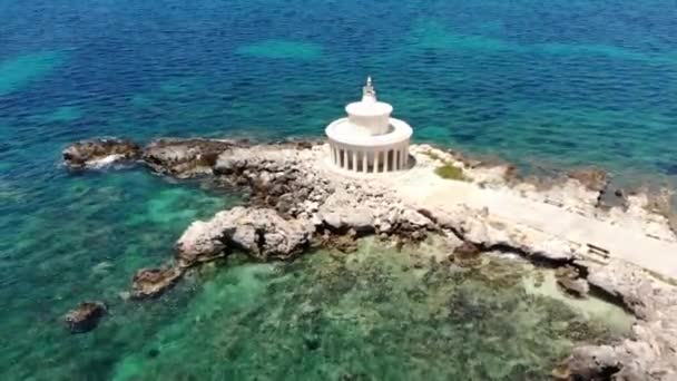 Vídeo Aéreo Saint Theodor Lantern Argostoli Kefalonia Grécia — Vídeo de Stock