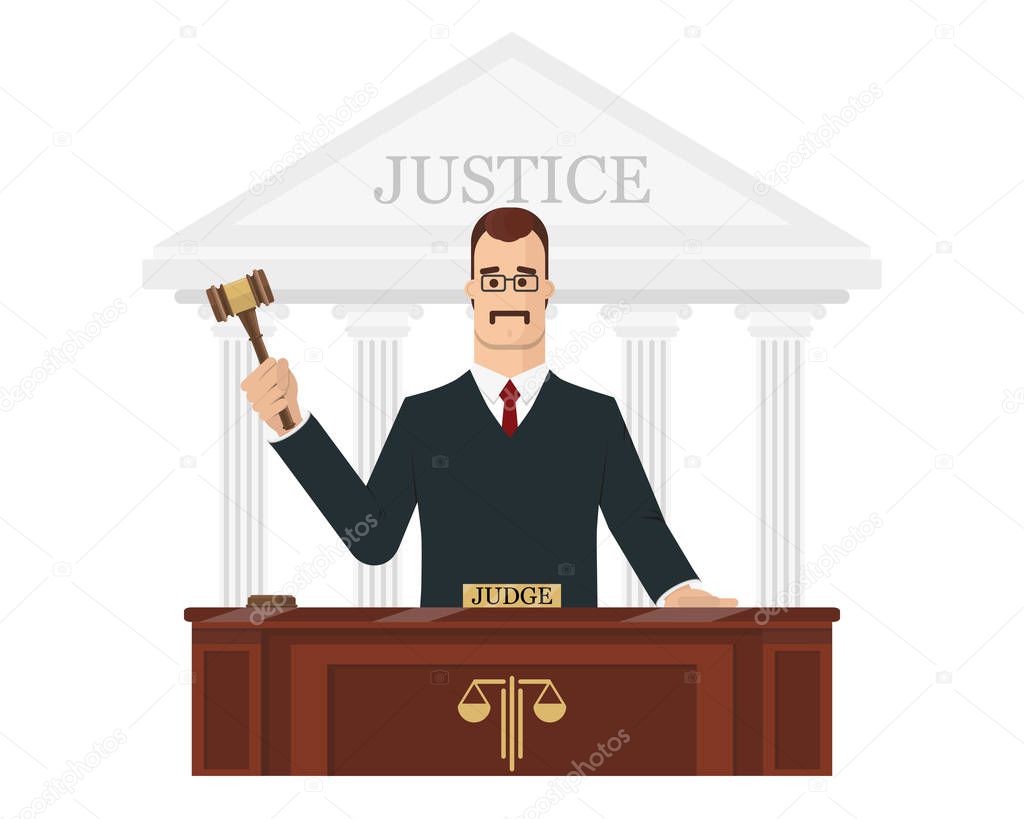 Judge with gavel