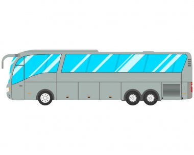 Beyaz arkaplanda otobüs