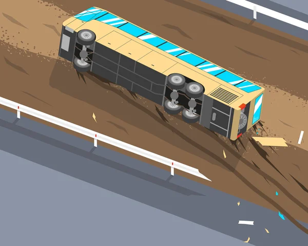 Bus kippte um — Stockvektor