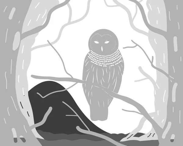 Silhouette d'un hibou — Image vectorielle