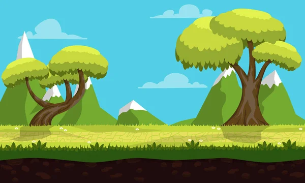 Spel skog bakgrund — Stock vektor