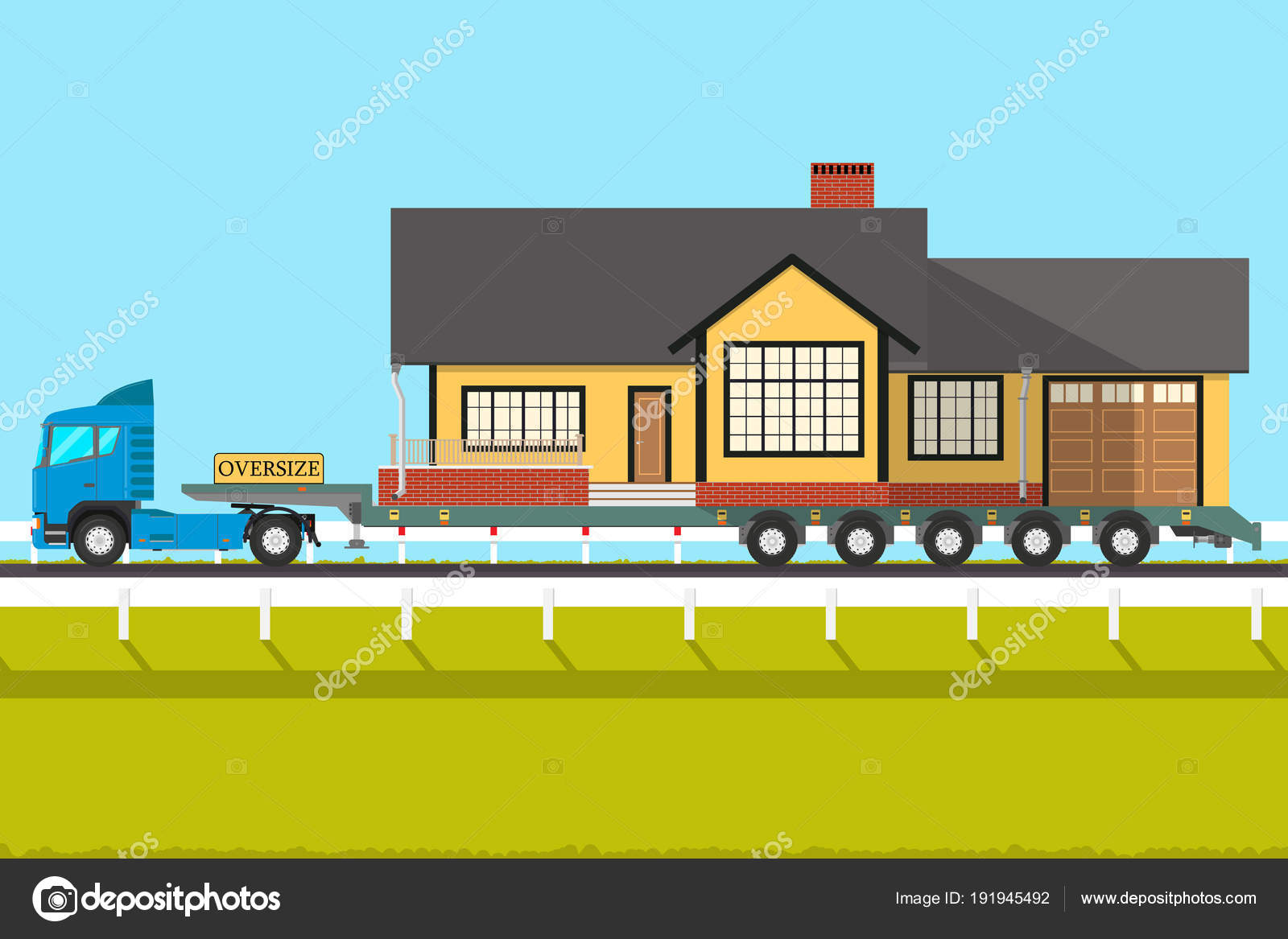 Truck With House Stock Vector C Colorfulworld86 Yandex Ru 191945492