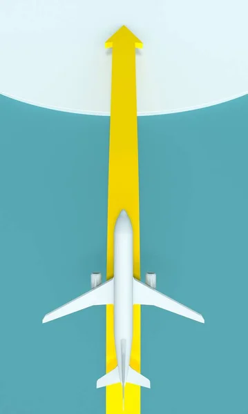 Avión de carga moderno está aterrizando. renderizado 3d — Foto de Stock