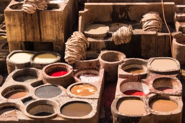 Chouar, Fes, Fas, Afrika, Kuzey Afrika 'nın boyama evleri