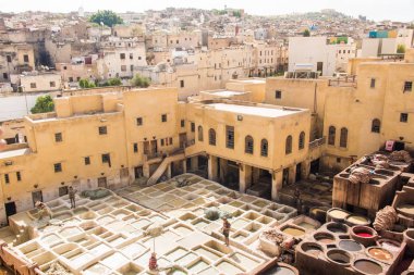 Chouar, Fes, Fas, Afrika, Kuzey Afrika 'nın boyama evleri