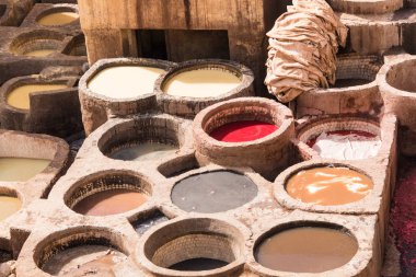 Chouar, Fes, Fas, Afrika, Kuzey Afrika 'nın boyama evleri