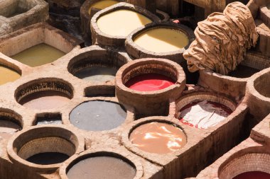 Chouar, Fes, Fas, Afrika, Kuzey Afrika 'nın boyama evleri