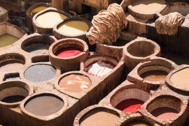 Chouar, Fes, Fas, Afrika, Kuzey Afrika 'nın boyama evleri