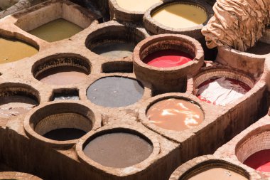 Chouar, Fes, Fas, Afrika, Kuzey Afrika 'nın boyama evleri