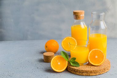 Taze portakal suyu yaz konsepti sağlıklı içecek
