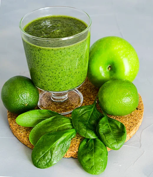 Green Smoothie Ingredients Healthy Drink Detox Diet Summer Close — Stock Photo, Image
