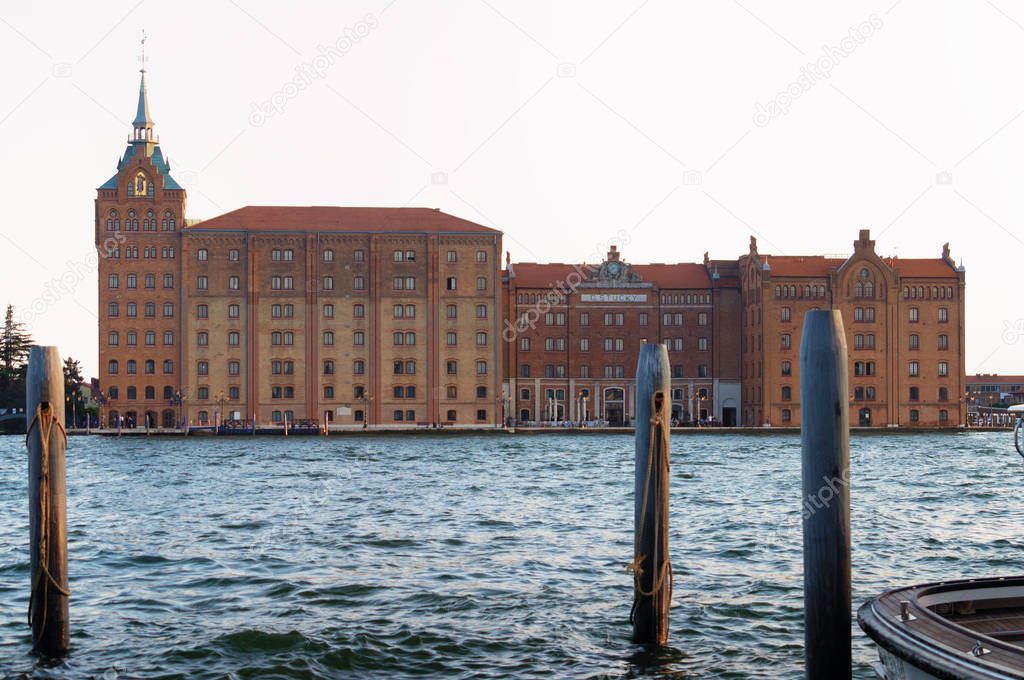 Venice, Italy. Molino Stucky, famous historical building