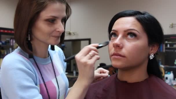 Make-up visage stylist — Stockvideo