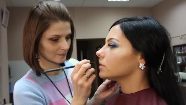 Maquiagem visagem estilista — Vídeo de Stock