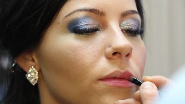 Make-up visage stylista — Stock video