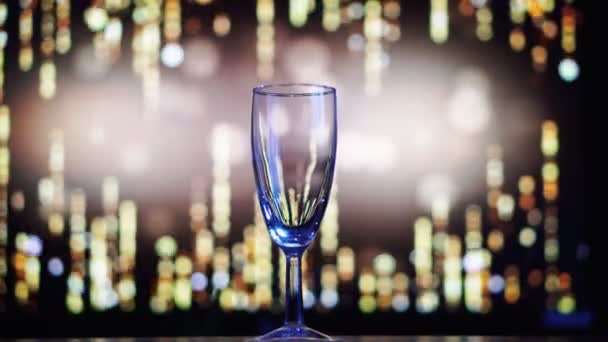 Champagne vuotoChampagne vuote e bicchiere di vino — Video Stock