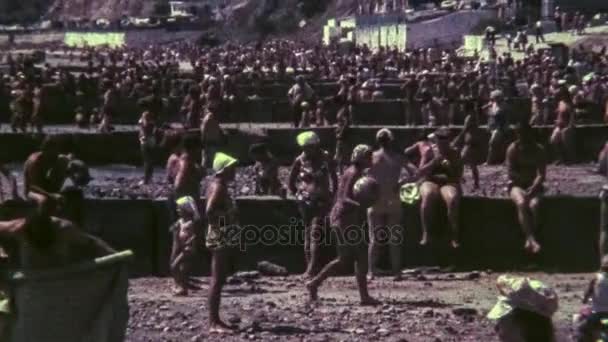 Taganrog Rostovská Oblast Sssr Roce 1976 Retro Film Sovětské Beach — Stock video