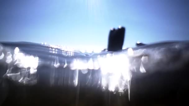 Pod Vodou Zpomalená Vlna Hladina Moře 120 Snímků Sekundu — Stock video