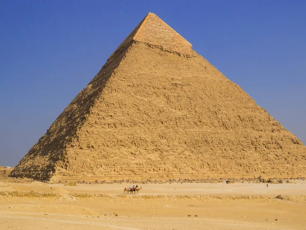 Pirámide de Khafre, Necrópolis de Giza, El Cairo, Egipto — Foto de Stock
