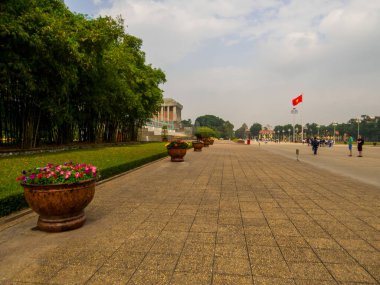 Hanoi, Vietnam - 19 Aralık 2019: Ho Chi Minh Anıt Mezarı.