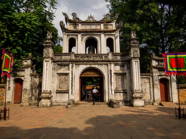 Hanoi Vietnam Aralık 2019 Edebiyat Tapınağı Vietnamca Van Mieu — Stok fotoğraf