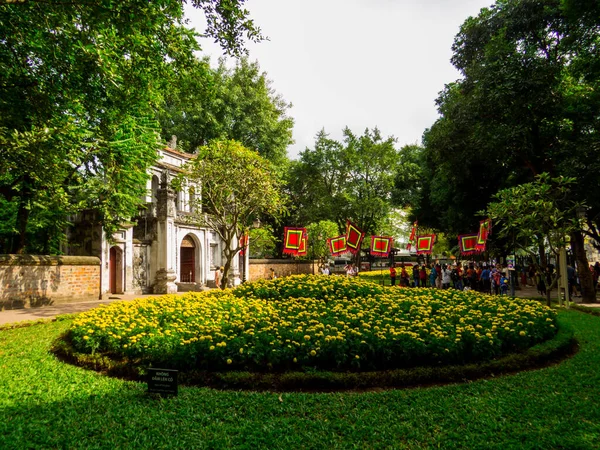 Hanói Vietnã Dezembro 2019 Vista Templo Literatura Vietnamita Van Mieu — Fotografia de Stock