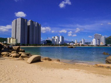 Nha Trang, Vietnam - 22 Aralık 2019: Hon Chong Sahili.