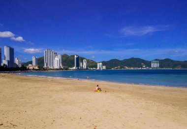 Nha Trang, Vietnam - 22 Aralık 2019: Hon Chong Sahili.
