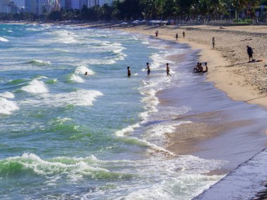 Nha Trang, Vietnam - 23 Aralık 2019 Vininci Lunaparkındaki Kuğular.