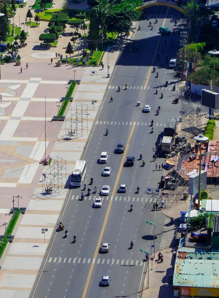 Nha Trang Vietnã Dezembro 2019 Vista Aérea Rua Centro Cidade — Fotografia de Stock