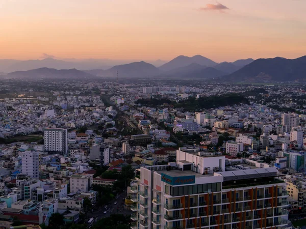 Nha Trang Vietnam Aralık 2019 Gün Batımı Şehir Merkezi Manzarası — Stok fotoğraf