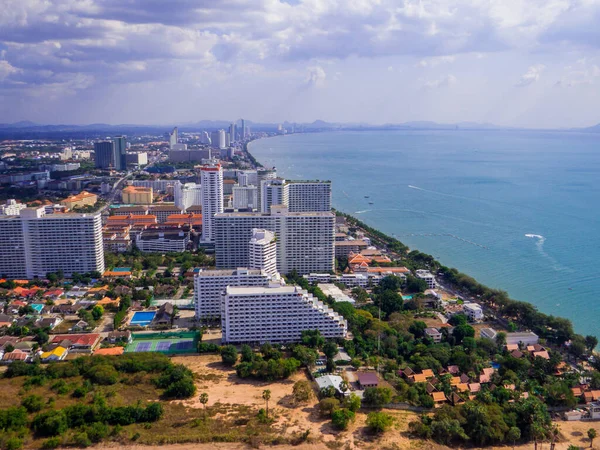 Vista Aérea Praia Dongtan Jomtien Pattaya Tailândia — Fotografia de Stock