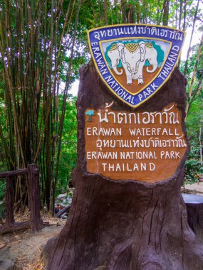 Erawan Ulusal Parkı, Tayland - 3 Ocak 2020 Erawan Ulusal Parkı 'nın görüntüsü.